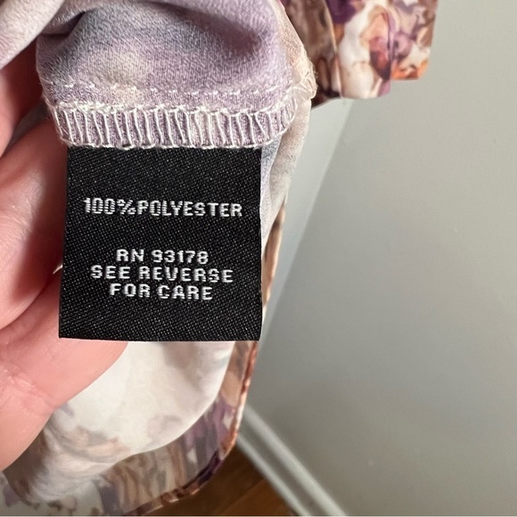 Premise Floral V-Neck Blouse Purple Orange - Picture 14 of 14